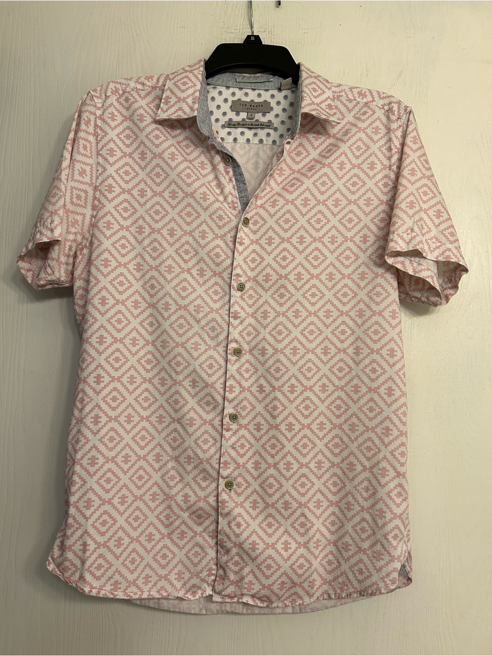 Ted Baker London Contemporary Luxury Geometric Soft Print Men’s Shirt Size 3.